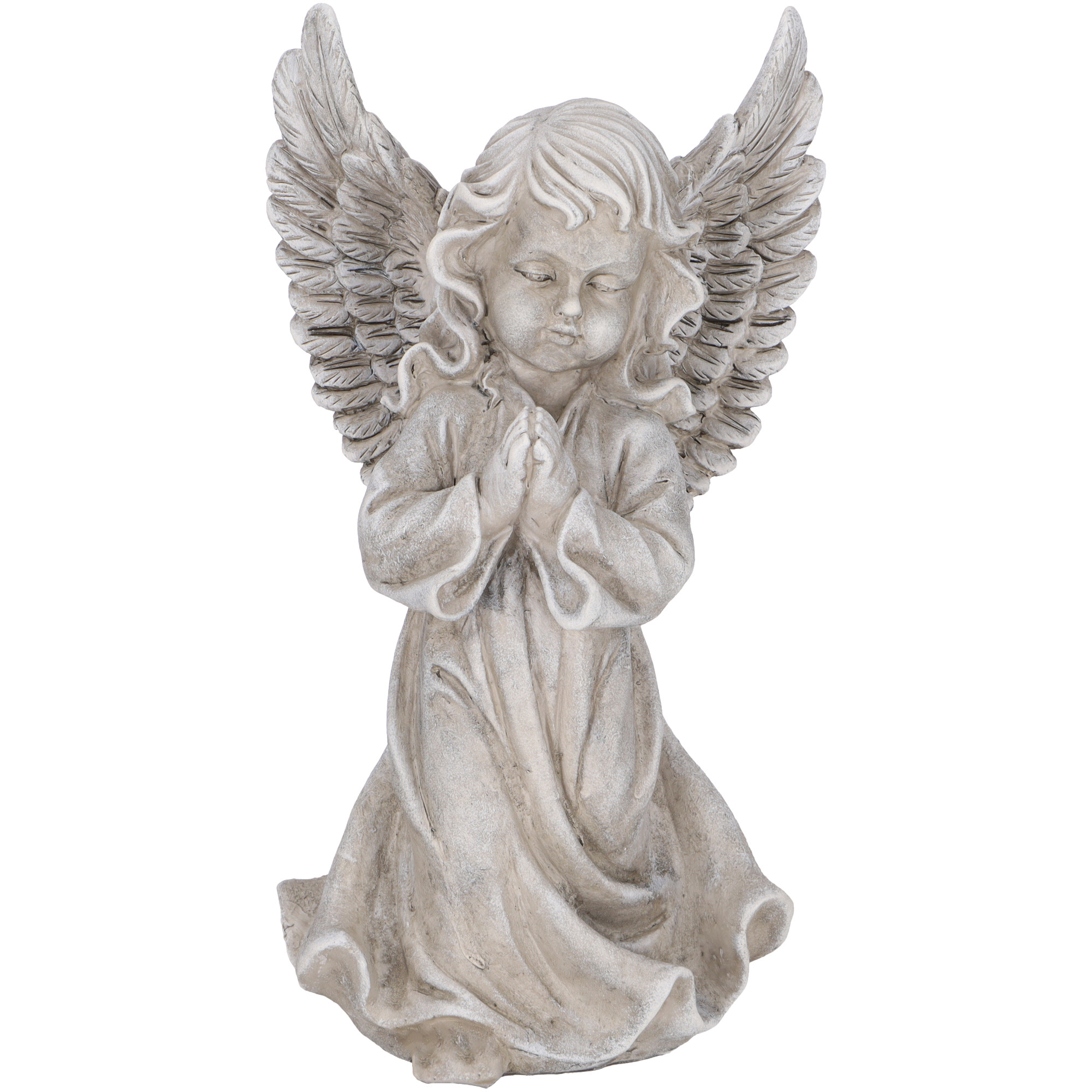  Ange Veit en polyrésine en prière, D19cm, ...